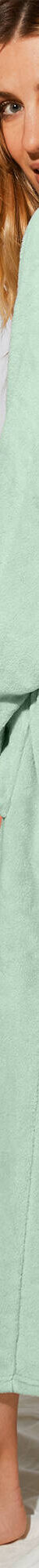 Peignoir in fleece met pluchetouch - 130 cm lang, lange mouwen (linde) Peignoir in fleece met pluchetouch - 130 cm lang, lange mouwen (linde)